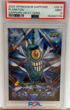Topps Chrome 2025 SpongeBob SquarePants Sapphire Selections Plankton PSA 9 picture