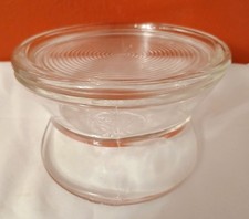 Vintage Glass WWII Army Military Officers Hat Dish With RARE Air Bubbles picture