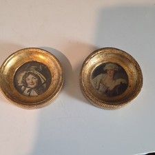 2 small Florentia hand made in Italy pictures victorian picture