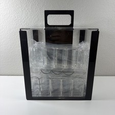 1,000ct Acrylic Poker Chip Case Casino Chips Carrier w/10 Chip Rack Trays New picture