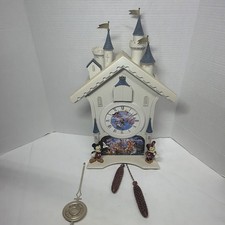 Bradford Exchange Disney Happiest of Times Cuckoo Clock Cinderella Castle TESTED picture