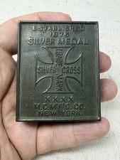 Antique M.C. Mfg Co Silver Medal Blasting Cap Primer Tin Silver Cross XXXX picture