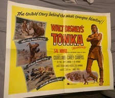 RARE Walt Disney’s “TONKA” Original 1958 Half Sheet Poster Starring SAL MINEO picture