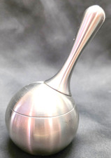 Georg Jensen Brushed Silver Twist Salt/Pepper Shaker Denmark MCM Vtg picture