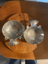 Set Of 2 VtG  Wilton Armetale Columbia PA Shell Coastal Dish Bowl Mid Century picture