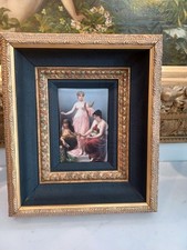 Antique plaque in elaborate shadowbox frame picture