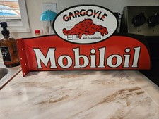Mobil Oil Porcelain Sign, Dbl Sided 20
