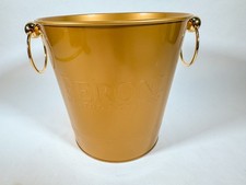 Peroni Nastro Azzurro Gold Metal Ice Bucket Champagne Cooler Ring Handles 8.5