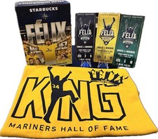 Felix Hernandez Mariners Hall Of Fame Combo - Bobblehead & Tickets & T-Shirt picture