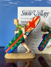 Dept 56 Snow Village BEACHSIDE CHRISTMAS Rare, Surfing, Surfboard, Ocean, Waves picture