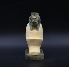 Authentic Ancient Egyptian Antiquities Sekhmet Colored Stone Statue Egyptian BC picture