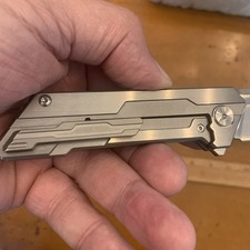 Beautiful Night Morning Designed D2 Steel With Solid Titanium Scales EDC Knife picture