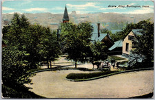 Antique 1911 Postcard Snake Alley, Burlington, Iowa ~ Knox Color picture