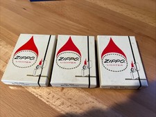 (3) NOS No. 200 Brush Finish Zippo lighters from 1974-75 Engraved South Korea picture