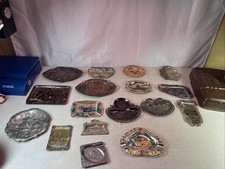 Vintage Lot Of 17 Copper Aluminum State Souvenir Ashtrays Trays 1950/60’s, Japan picture