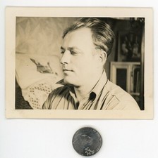 Vintage 1930's photo / Depression Era Man is Not Very Depressed as He Fades Away picture