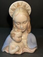 Vintage Madonna Bust Holding Baby Jesus Figurine Numbered Made in Italy 7 1/2” picture
