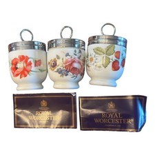 Vtg Set 3 ROYAL WORCESTER EGG CODDLERS Bournemouth, Bacchanal & Strawberry Fair picture