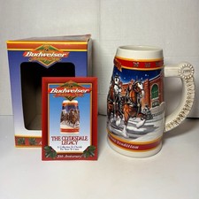 Budweiser Holiday Stein 1999 20th Anniversary Collectible Beer Mug With Box picture