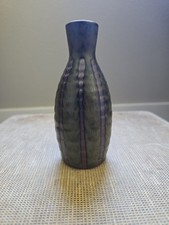 Vtg Otagiri OMC Japan Sake Bottle or Vase MCM Olive Green Textured Purplish picture