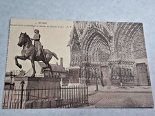 Vintage Postcard Reims Statue De Jeanne D'Arc Tourist Attraction in Reims France picture