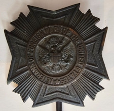 Vintage VFW Veterans Foreign Wars Metal Grave Marker Plaque Sign picture