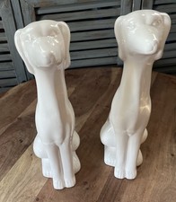 2 Hobby Lobby White Greyhound Figurines picture