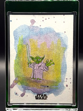 2025 Topps Star Wars Chrome Galaxy Yoda Sketch Debjit Kar Artist Auto picture