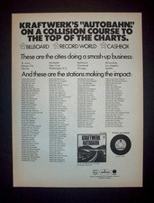 Kraftwerk Autobahn 1975 Short Print Poster Type Print Ad, Promo Advert picture