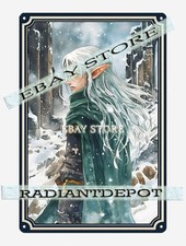 winter elf forest wall art Metal Tin Sign magical woodland snow fantasy fairytal picture