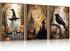 ANHUIB Vintage Halloween Wall Art Witch, 24