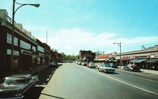 Postcard Downtown Business District Road Famous Street Lexington Massachusetts picture