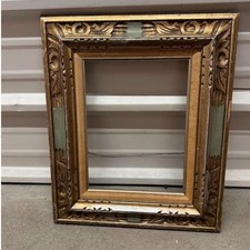Antique Regency Gilt Ornate Gold Turquoise Shabby Chic Wood Frame 12x16