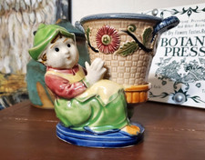 Vintage Dutch Girl Ceramic Planter - Made in Japan picture