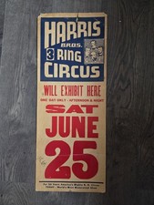 Vintage Harris Bros 3 Ring Circus Poster picture