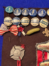 Vintage 1920s-30s Pin Lot 30pc Cleveland Community Fund Landon Knox FOE Fire Bad picture