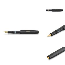 Kaweco PISTON SPORT CLASSIC Black/Gold I Premium Plastic Fountain Pen Ink picture