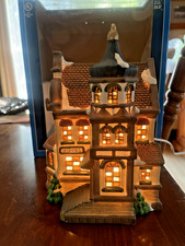 Holiday Time Village Collectibles Porcelain Lighted Hotel: New With Box picture