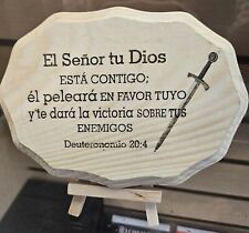 Cuadro de madera con Mensaje Cristiano El Señor tu Dios -7x5x1 -NUEVO picture