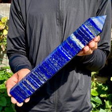 2.66LB Natural Lapis lazuli quartz crystal obelisk point wand aura healing picture