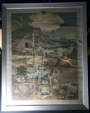 Original 1887 Blue Lodge Pettibone Masonic From Darkness to Light lithograph picture