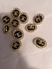 Lot Of ten 20Mm Designer Cc Vintage Button Gold Tone Chanel 10 BUTTONS picture