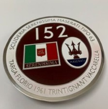 Car Badge -Targa Florio 1961 Trintignant Vaccarella 152 Car grill Badge Emblem  picture