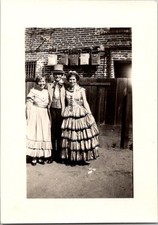 Vintage Photo 1930s-40s People in Costume Southern Belle Western Top Hat picture