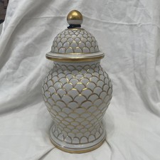 Manifattura Artistica Le Procellane Gold Fish Scale Ginger Jar / Urn Model 2281 picture