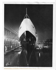 SS UNITED STATES 1957 Vintage Press photo 9x7 UPI Cruise Ship Ocean Liner picture