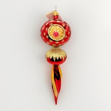 RARE Christopher Radko Royal Scepter Triple Red Gold Reflector 11