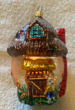 Vintage 1996 Christopher Radko Shroom With a View Easter/ Spring Glass Ornament picture