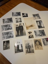 Vintage B&W Snapshot Photo Lot Of 18 Pics - Military, Kids, Truck picture