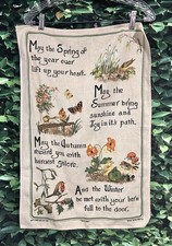 Vintage Irish Linen Tea Dish Towel May The Spring Of The Year Lift Up Your Head picture
